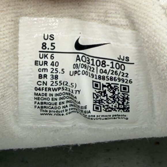 Nike M2K Tekno Women's 8.5 Chunky Sneakers Running Trainers White AO3108-100 - Picture 8 of 8